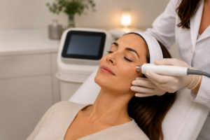 woman receiving rf and dmst treatment
